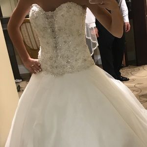 Strapless ball gown wedding gown
